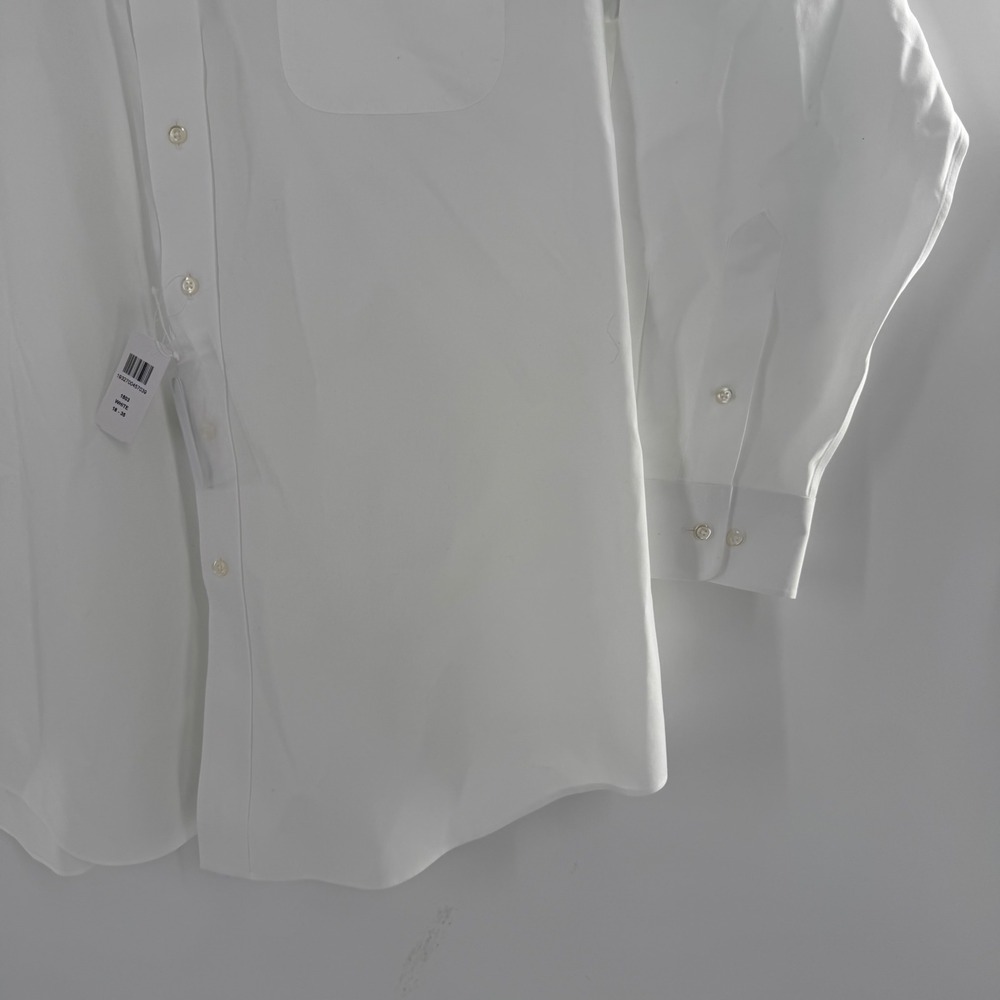 Paul Fredrick Mens White Classic Fit Cotton Dress Shirt 18 x 35 NWT 1503 - Picture 3 of 8